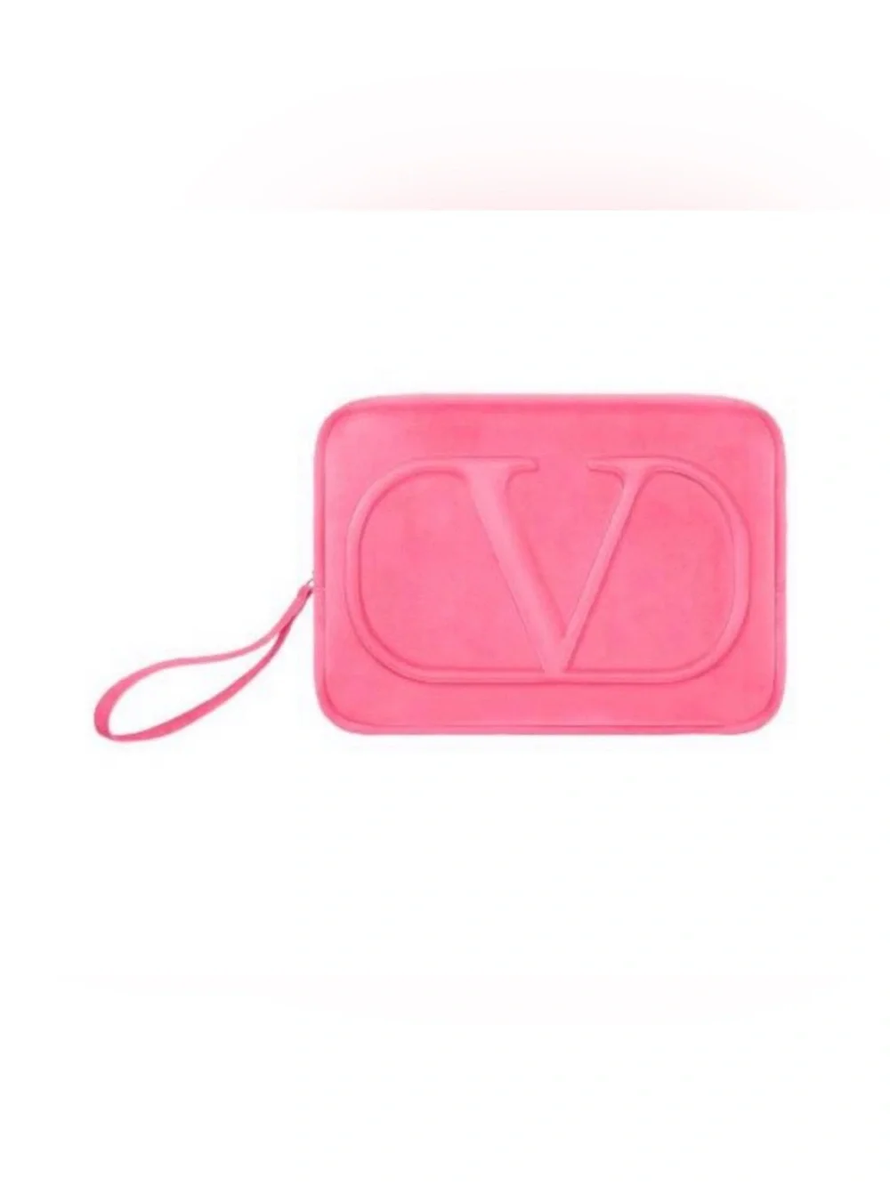 Valentino Pink Velvet Logo makeup Bag NEW